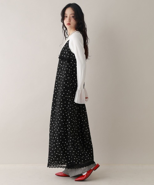 RAGEBLUE(レイジブルー)の「袖チュールレイヤードリブロンT(Tシャツ/カットソー・レディース・ホワイト/グレー・FREE)」の11枚目の写真