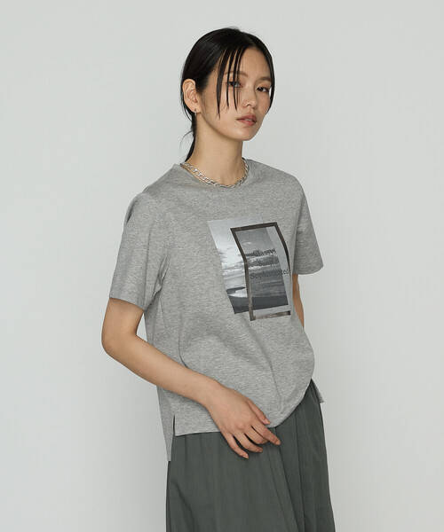 COMME CA(コムサ)の「〔 TALLサイズ 〕 スーピマコットンポンチ フォトTシャツ(Tシャツ/カットソー・レディース・トップグレー/ネイビー/ホワイト・15号/13号)」の9枚目の写真