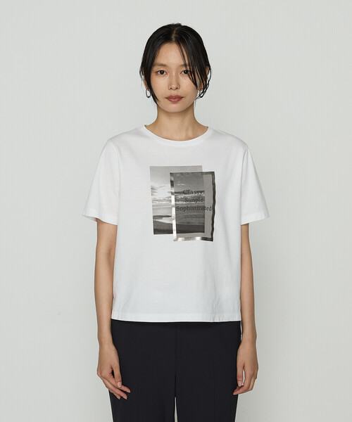 COMME CA(コムサ)の「〔 TALLサイズ 〕 スーピマコットンポンチ フォトTシャツ(Tシャツ/カットソー・レディース・トップグレー/ネイビー/ホワイト・15号/13号)」の11枚目の写真