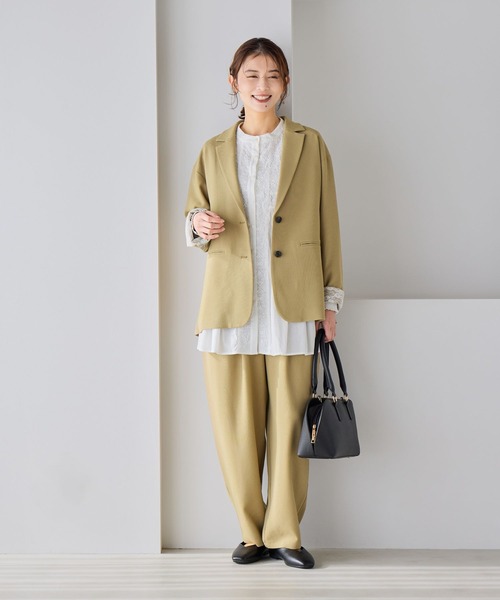 studio CLIP（スタディオクリップ）の「ゆるテーパードパンツ[プチ・プラスサイズあり]《オケージョン2026SS》（その他パンツ・レディース・ベージュ/ネイビー・MEDIUM/LARGE/ﾌﾘｰ(L)/PF）」の17枚目の写真