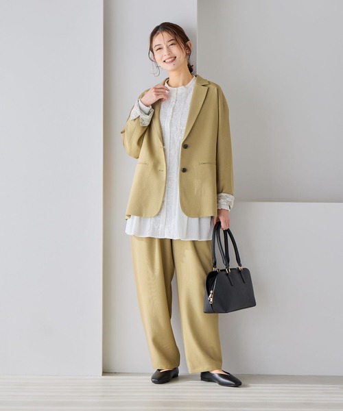 studio CLIP（スタディオクリップ）の「ゆるテーパードパンツ[プチ・プラスサイズあり]《オケージョン2026SS》（その他パンツ・レディース・ベージュ/ネイビー・MEDIUM/LARGE/ﾌﾘｰ(L)/PF）」の18枚目の写真