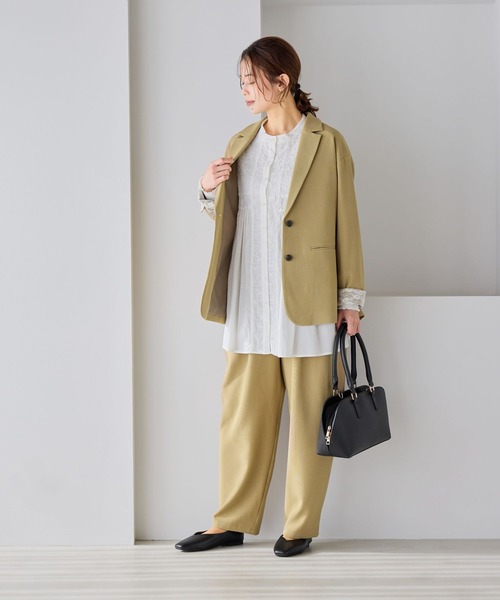 studio CLIP（スタディオクリップ）の「ゆるテーパードパンツ[プチ・プラスサイズあり]《オケージョン2026SS》（その他パンツ・レディース・ベージュ/ネイビー・MEDIUM/LARGE/ﾌﾘｰ(L)/PF）」の19枚目の写真