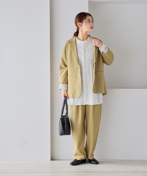 studio CLIP（スタディオクリップ）の「ゆるテーパードパンツ[プチ・プラスサイズあり]《オケージョン2026SS》（その他パンツ・レディース・ベージュ/ネイビー・MEDIUM/LARGE/ﾌﾘｰ(L)/PF）」の20枚目の写真