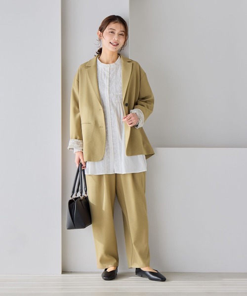 studio CLIP（スタディオクリップ）の「ゆるテーパードパンツ[プチ・プラスサイズあり]《オケージョン2026SS》（その他パンツ・レディース・ベージュ/ネイビー・MEDIUM/LARGE/ﾌﾘｰ(L)/PF）」の21枚目の写真