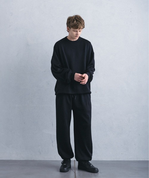 +phenix（プラスフェニックス）の「【WEB・直営店限定】+phenix(プラスフェニックス)CREW NECK FLEECE SHIRT クルーネック フリースシャツ（スウェット・メンズ・ブラック/チャコール・M/XL/L）」の3枚目の写真