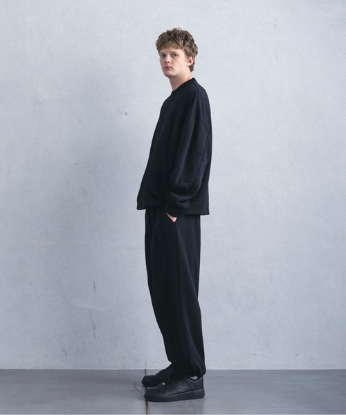 +phenix（プラスフェニックス）の「【WEB・直営店限定】+phenix(プラスフェニックス)CREW NECK FLEECE SHIRT クルーネック フリースシャツ（スウェット・メンズ・ブラック/チャコール・M/XL/L）」の4枚目の写真