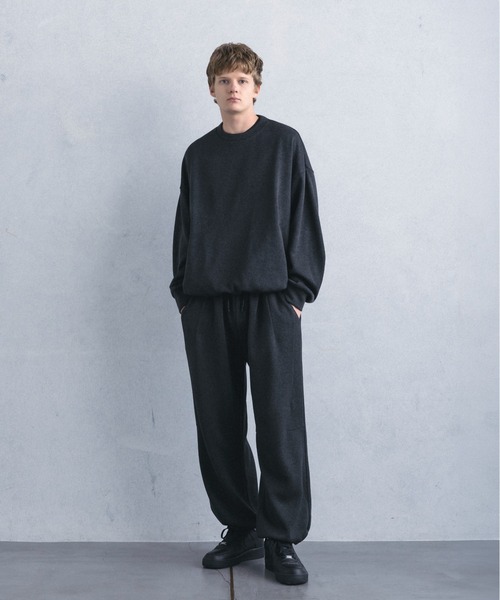 +phenix（プラスフェニックス）の「【WEB・直営店限定】+phenix(プラスフェニックス)CREW NECK FLEECE SHIRT クルーネック フリースシャツ（スウェット・メンズ・ブラック/チャコール・M/XL/L）」の7枚目の写真