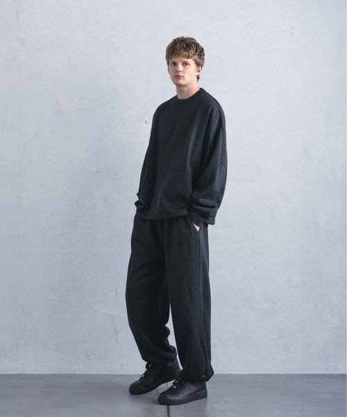 +phenix（プラスフェニックス）の「【WEB・直営店限定】+phenix(プラスフェニックス)CREW NECK FLEECE SHIRT クルーネック フリースシャツ（スウェット・メンズ・ブラック/チャコール・M/XL/L）」の8枚目の写真