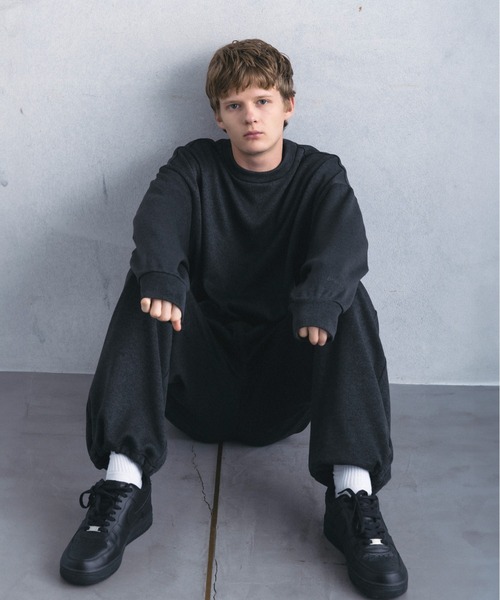 +phenix（プラスフェニックス）の「【WEB・直営店限定】+phenix(プラスフェニックス)CREW NECK FLEECE SHIRT クルーネック フリースシャツ（スウェット・メンズ・ブラック/チャコール・M/XL/L）」の11枚目の写真