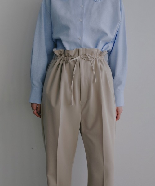 MANOF(マノフ)の「WAIST GATHER PANTS(その他パンツ・レディース・ネイビー/ベージュ・M/S)」の4枚目の写真