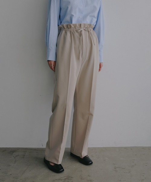 MANOF(マノフ)の「WAIST GATHER PANTS(その他パンツ・レディース・ネイビー/ベージュ・M/S)」の3枚目の写真