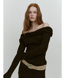 REVERSE OFF SHOULDER KNIT (BLACK)