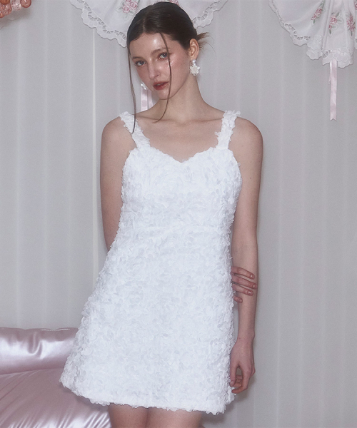Plump Flower Mini Dress [Ivory]