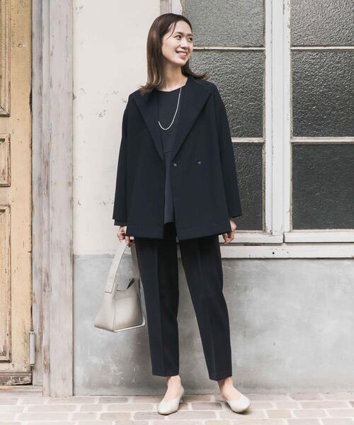 URBAN RESEARCH DOORS（アーバンリサーチドアーズ）の「ダブルクロスショートコート｜オフィスカジュアル/フォーマル/オケージョン/セレモニー/入卒式/お呼ばれ/ジャケット（その他アウター・レディース・ライトグレー/ネイビー・SMALL/MEDIUM）」の17枚目の写真