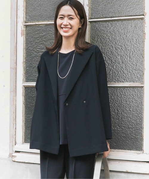 ダブルクロスショートコート｜オフィスカジュアル/フォーマル