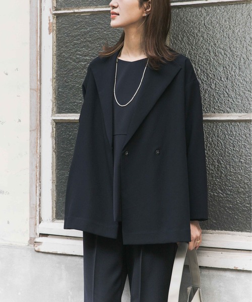 ダブルクロスショートコート｜オフィスカジュアル/フォーマル