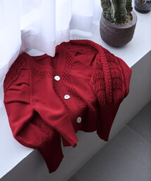 Firsthand | Firsthand/ファーストハンド バリエーション釦 ボリュームスリーブ ケーブル ニット カーディガン(カーディガン/ボレロ)