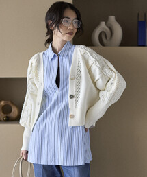 Firsthand | Firsthand/ファーストハンド バリエーション釦 ボリュームスリーブ ケーブル ニット カーディガン(カーディガン/ボレロ)