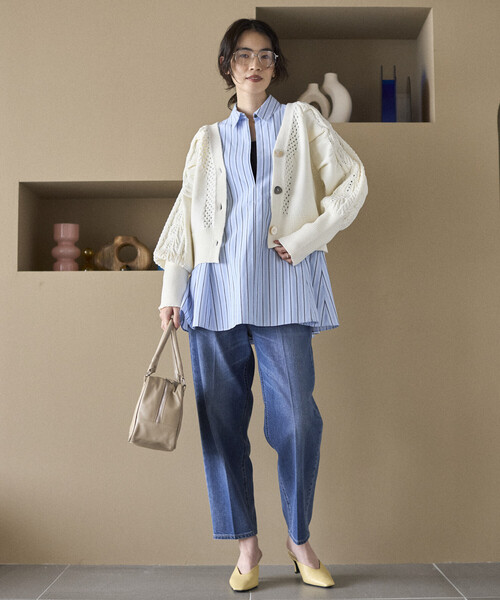 Firsthand（ファーストハンド）の「Firsthand/ファーストハンド バリエーション釦 ボリュームスリーブ ケーブル ニット カーディガン（カーディガン/ボレロ・レディース・ホワイト/ブラック/ネイビー/レッド・FREE）」の19枚目の写真