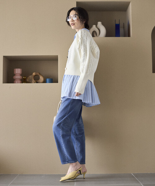 Firsthand（ファーストハンド）の「Firsthand/ファーストハンド バリエーション釦 ボリュームスリーブ ケーブル ニット カーディガン（カーディガン/ボレロ・レディース・ホワイト/ブラック/ネイビー/レッド・FREE）」の21枚目の写真