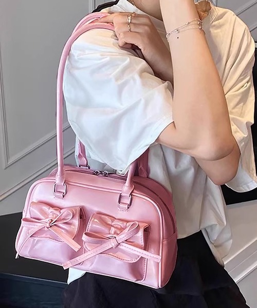 Doux Belle(ドゥーベル)の「フロントバックル付きスクエア型ハンドバッグ(ハンドバッグ・レディース・オフホワイト/ピンク/シルバー/ワインレッド/ブラック/ブラウン・FREE)」の14枚目の写真