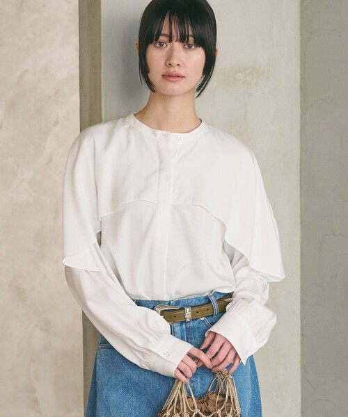 BEAUTY&YOUTH UNITED ARROWS BY ブラウス WEB限定 Wardrobe DAILY MINIMAL】フリルレイヤーブラウス