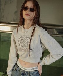 Future Eye Crop Sweatshirt whitegray