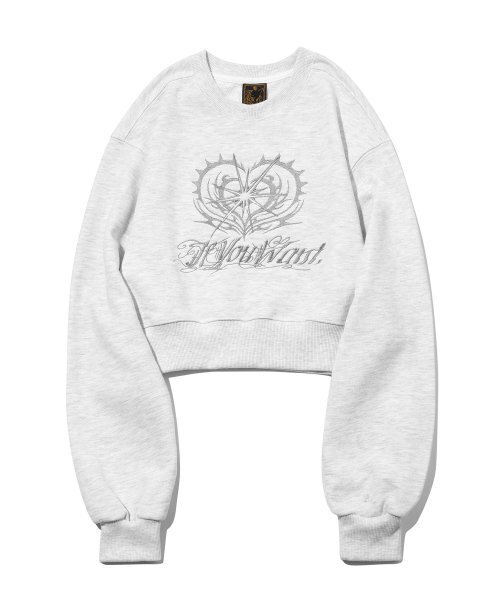 IFYOUWANT（イフユーウォント）の「Future Eye Crop Sweatshirt whitegray（スウェット・レディース・その他・ONE SIZE）」の2枚目の写真
