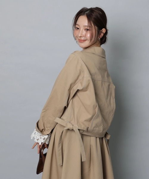 Apuweiser-riche(アプワイザーリッシェ)の「ステンカラーデニムブルゾン(その他アウター・レディース・ネイビー/キャメル・2/1)」の5枚目の写真