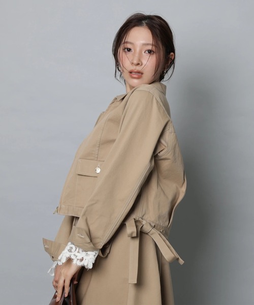 Apuweiser-riche(アプワイザーリッシェ)の「ステンカラーデニムブルゾン(その他アウター・レディース・ネイビー/キャメル・2/1)」の7枚目の写真