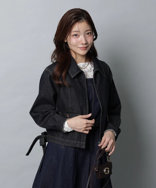 Apuweiser-riche(アプワイザーリッシェ)の「ステンカラーデニムブルゾン(その他アウター・レディース・ネイビー/キャメル・2/1)」の17枚目の写真