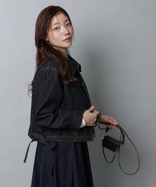 Apuweiser-riche(アプワイザーリッシェ)の「ステンカラーデニムブルゾン(その他アウター・レディース・ネイビー/キャメル・2/1)」の20枚目の写真