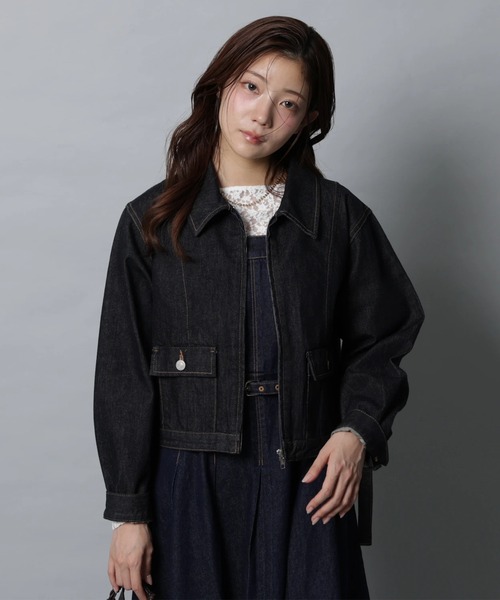 Apuweiser-riche(アプワイザーリッシェ)の「ステンカラーデニムブルゾン(その他アウター・レディース・ネイビー/キャメル・2/1)」の21枚目の写真