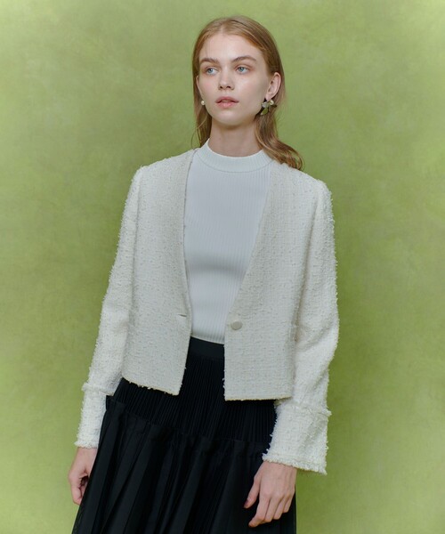 LOULOU WILLOUGHBY(ルルウィルビー)の「【LOULOU WILLOUGHBY】ファンシーツイードセーラージャケット(テーラードジャケット・レディース・オフホワイト/ネイビー・1/2)」の13枚目の写真