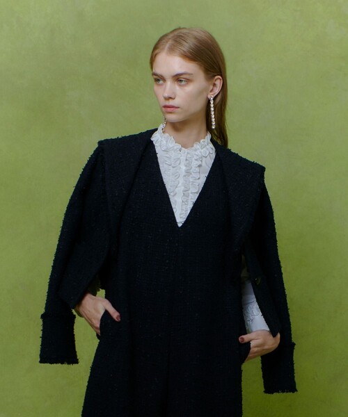 LOULOU WILLOUGHBY(ルルウィルビー)の「【LOULOU WILLOUGHBY】ファンシーツイードセーラージャケット(テーラードジャケット・レディース・オフホワイト/ネイビー・1/2)」の22枚目の写真