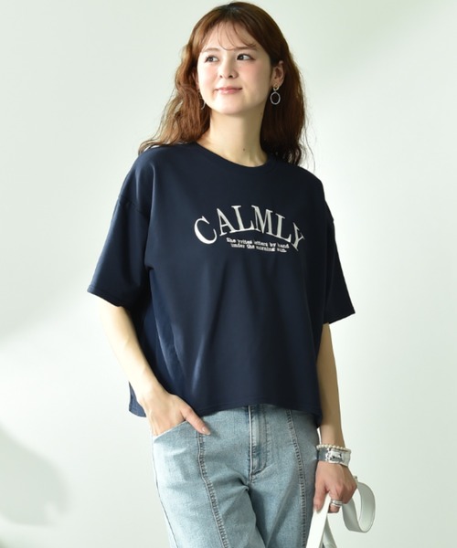 INTERPLANET(インタープラネット)の「ミニ裏毛異素材切替プルオーバー(Tシャツ/カットソー・レディース・ネイビー/ベージュ/オフホワイト・FREE)」の17枚目の写真