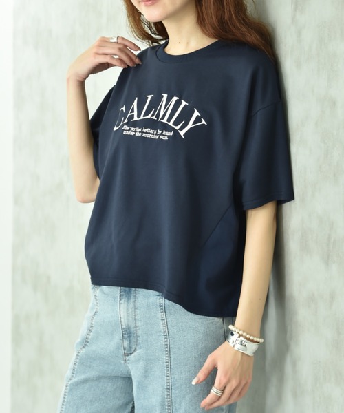 INTERPLANET(インタープラネット)の「ミニ裏毛異素材切替プルオーバー(Tシャツ/カットソー・レディース・ネイビー/ベージュ/オフホワイト・FREE)」の19枚目の写真