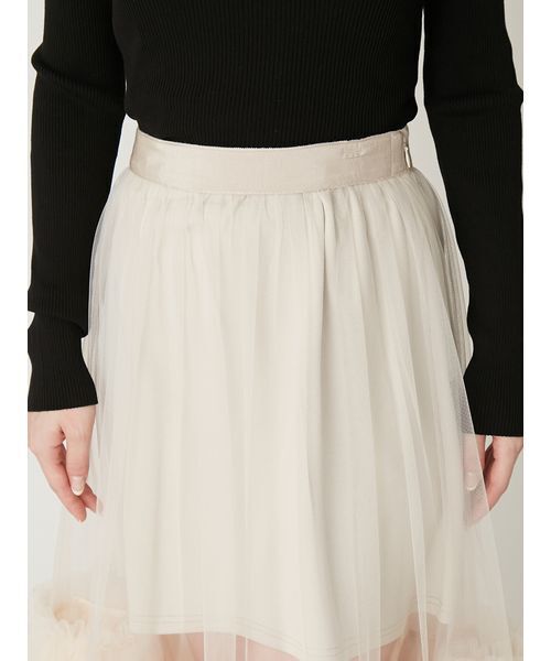 FRAY I.D（フレイアイディー）の「ボリュームギャザーチュールスカート（スカート・レディース・ブラック/ホワイト/ベージュ・0/1）」の8枚目の写真