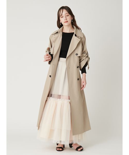 FRAY I.D（フレイアイディー）の「ボリュームギャザーチュールスカート（スカート・レディース・ブラック/ホワイト/ベージュ・0/1）」の14枚目の写真