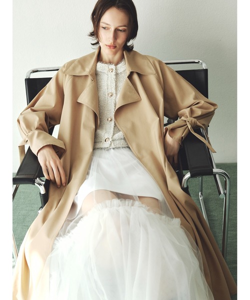 FRAY I.D（フレイアイディー）の「ボリュームギャザーチュールスカート（スカート・レディース・ブラック/ホワイト/ベージュ・0/1）」の2枚目の写真