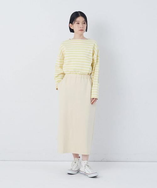 conges payes ADIEU TRISTESSE（コンジェ ペイエ アデュートリステス）の「ポンチストレートスカート（スカート・レディース・アイボリー/チャコールグレー/レッド・M/L）」の4枚目の写真