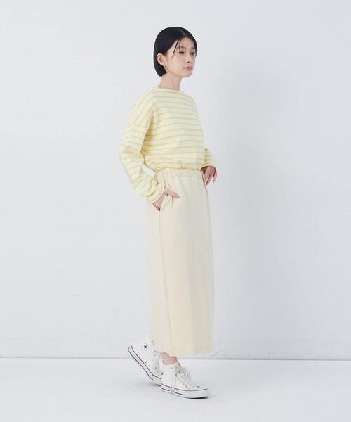 conges payes ADIEU TRISTESSE（コンジェ ペイエ アデュートリステス）の「ポンチストレートスカート（スカート・レディース・アイボリー/チャコールグレー/レッド・M/L）」の5枚目の写真