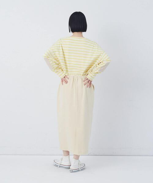 conges payes ADIEU TRISTESSE（コンジェ ペイエ アデュートリステス）の「ポンチストレートスカート（スカート・レディース・アイボリー/チャコールグレー/レッド・M/L）」の6枚目の写真