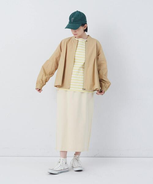 conges payes ADIEU TRISTESSE（コンジェ ペイエ アデュートリステス）の「ポンチストレートスカート（スカート・レディース・アイボリー/チャコールグレー/レッド・M/L）」の7枚目の写真