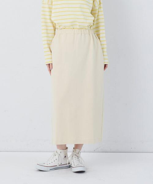 conges payes ADIEU TRISTESSE（コンジェ ペイエ アデュートリステス）の「ポンチストレートスカート（スカート・レディース・アイボリー/チャコールグレー/レッド・M/L）」の8枚目の写真