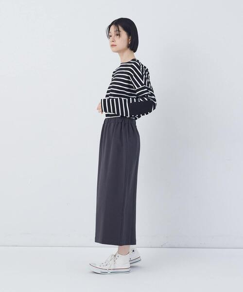 conges payes ADIEU TRISTESSE（コンジェ ペイエ アデュートリステス）の「ポンチストレートスカート（スカート・レディース・アイボリー/チャコールグレー/レッド・M/L）」の13枚目の写真