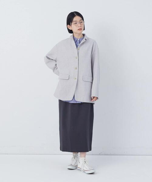 conges payes ADIEU TRISTESSE（コンジェ ペイエ アデュートリステス）の「ポンチストレートスカート（スカート・レディース・アイボリー/チャコールグレー/レッド・M/L）」の17枚目の写真