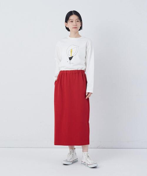 conges payes ADIEU TRISTESSE（コンジェ ペイエ アデュートリステス）の「ポンチストレートスカート（スカート・レディース・アイボリー/チャコールグレー/レッド・M/L）」の22枚目の写真