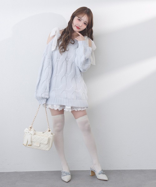 one after another NICE CLAUP（ワンアフターアナザーナイスクラップ）の「ミルキーパレットニットワンピース（ワンピース・レディース・サックスブルー/ラベンダー/ミント/ピンク/オフホワイト・FREE）」の11枚目の写真