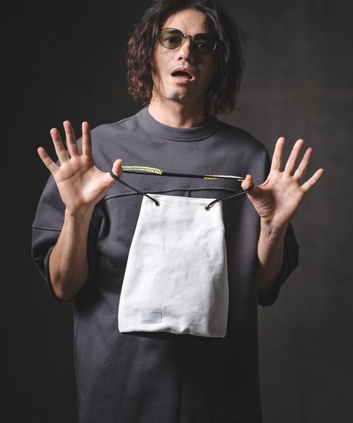 mko13360-Drawstring Canvas Tote 巾着バッグ(201-005-gls-cg